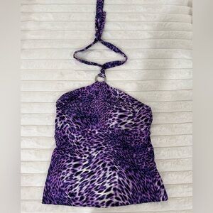 Dana Buchman Purple and Black Patterned Tankini